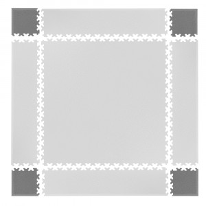 Set of corner pieces for flooring puzzle Simple, Gray