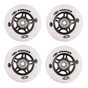 Set of wheels WORKER 76mm with bearingsABEC-7 chrome Set of wheels WORKER 76mm with bearingsABEC-7 chrome