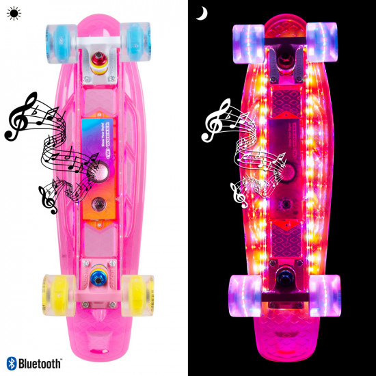 Light-Up Penny Board WORKER Ravery 22" with Bluetooth Speaker