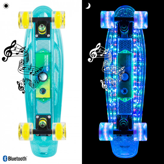 Light-Up Penny Board WORKER Ravery 22" with Bluetooth Speaker