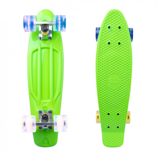 Penny Board WORKER Sturgy 22 with Light Up Wheels, Green
