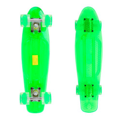 Pennyboard Maronad Retro Transparent W/ Light Up Wheels, Green