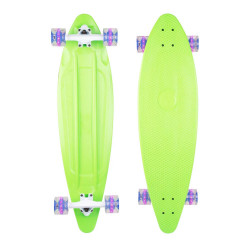 Plastic Longboard WORKER Pike 36ʺ W/ Light Up Wheels, Green