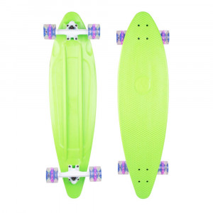 Plastic Longboard WORKER Pike 36ʺ W/ Light Up Wheels, Green