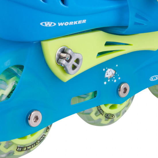 Rollerblades WORKER TriGo Skate LED – with Light-Up Wheels, Blue