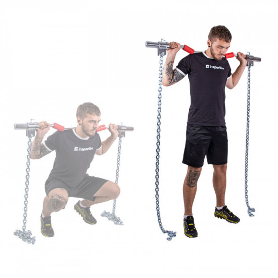 Weight Lifting Chains with Barbell inSPORTline Chainbos Set 2x5kg