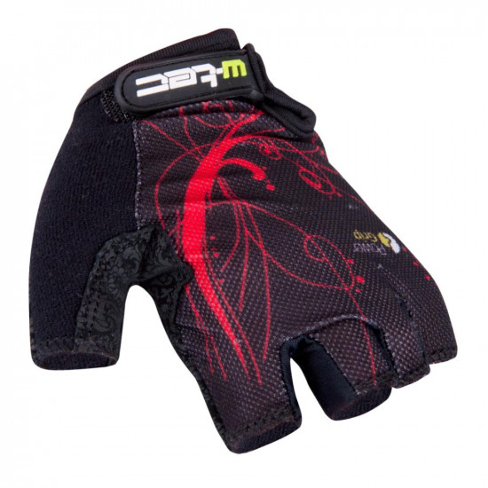 Women cycling gloves W-TEC Mison, Black-red