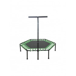  Spring-Free Trampoline with a Handlebar SPARTAN,  Hexagon 136 cm