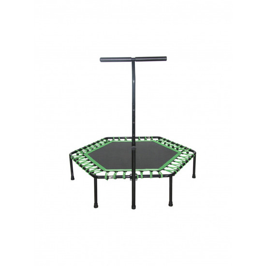  Spring-Free Trampoline with a Handlebar SPARTAN,  Hexagon 136 cm