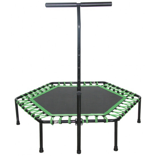  Spring-Free Trampoline with a Handlebar SPARTAN,  Hexagon 136 cm