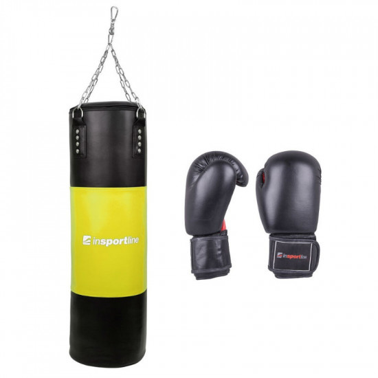 Filling Punching Bag 50-100kg with Boxing Gloves inSPORTline, Yellow