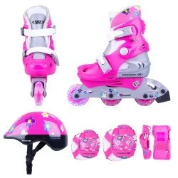 Children’s Rollerblading Set WORKER Polly LED - with glowing wheels