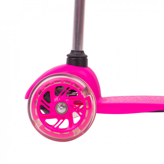 Children’s Tri Scooter WORKER Lucerino with Light-Up Wheels, Pink