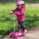 Children’s Tri Scooter WORKER Lucerino with Light-Up Wheels, Pink