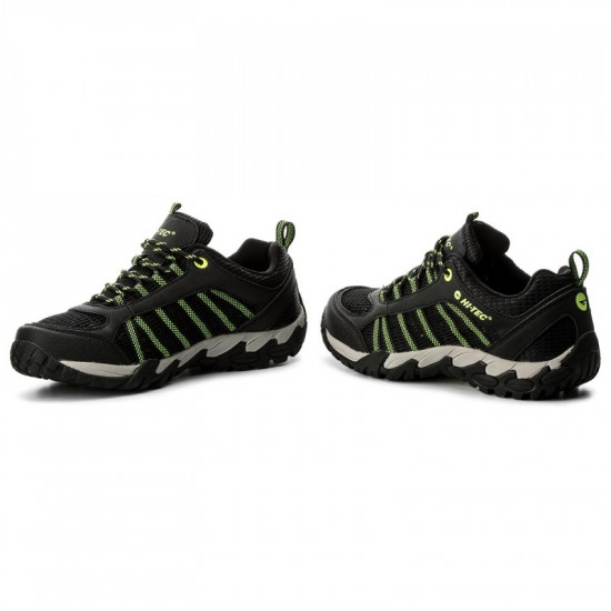 Mens low profile hiking boots HI-TEC Pakomo, Black/Lime