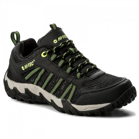 Mens low profile hiking boots HI-TEC Pakomo, Black/Lime