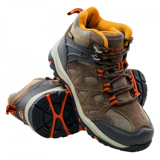 Juniors outdoor shoes HI-TEC Kaori Mid WP Jr, Brown/Orange