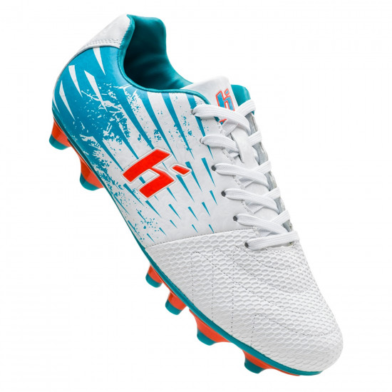 Soccer shoes HUARI Patrck teens FG, White/Turquoise/Orange