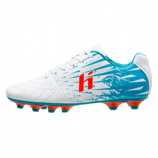 Soccer shoes HUARI Patrck teens FG, White/Turquoise/Orange