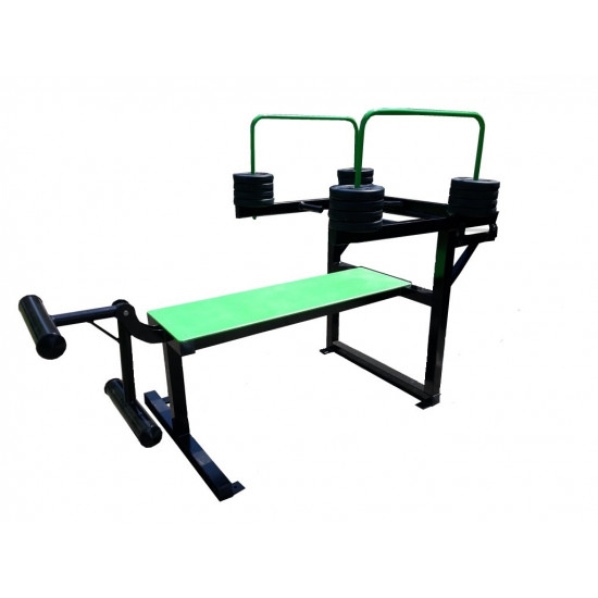 Outdoor leg press exerscise bench