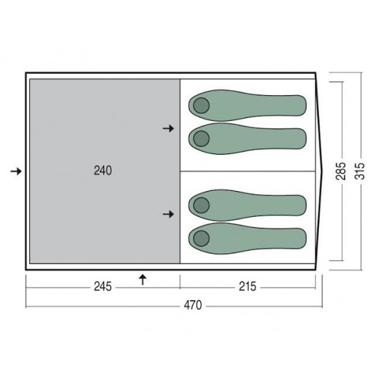 Tent PINGUIN Interval 4 AirTube, Green