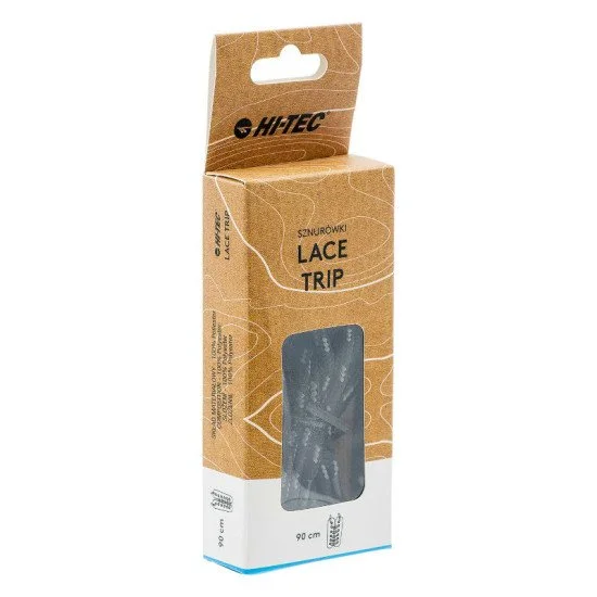 Shoelaces HI-TEC Lace Trip 90cm, Black/Gray Shoelaces HI-TEC Lace Trip 90cm, Black/Gray