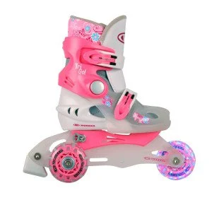Rollerblades WORKER TriGo Skate LED – with Light-Up Wheels, Pink