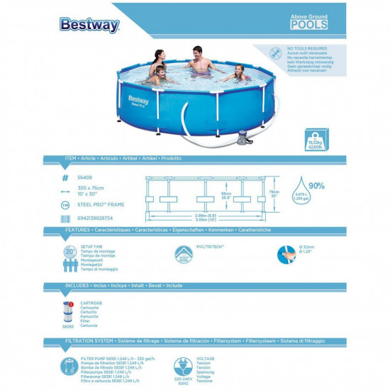 Garden pool Bestway Steel Pool Max 305