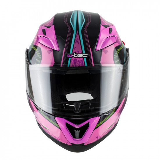 Motorcycle helmet W-TEC YM925 Magenta - Pink / black