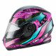 Motorcycle helmet W-TEC YM925 Magenta - Pink / black