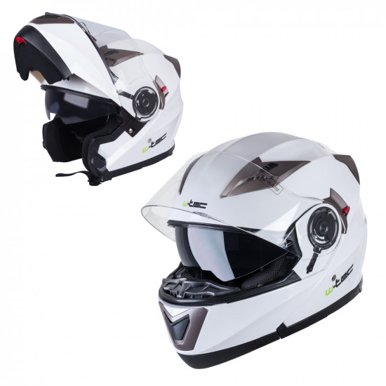 Motorcycle helmet W-TEC YM925 - White / bronze