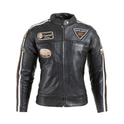 Womens leather motorcycle jacket W-TEC Sheawen - black