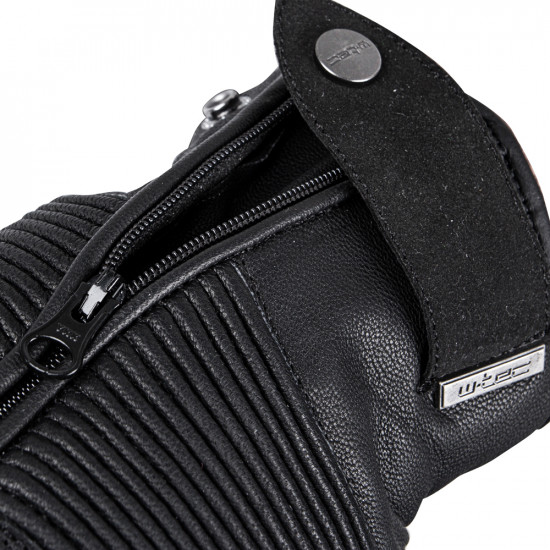 Leather motorcycle gloves W-TEC Mareff, Black