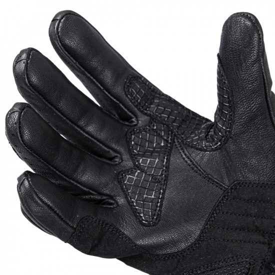 Leather motorcycle gloves W-TEC Mareff, Black