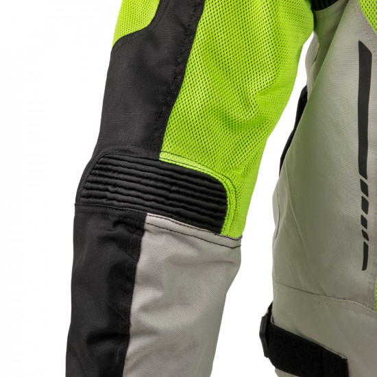 W-TEC Saigair Men's Summer Motorcycle Jacket, Neon Yellow / Gray