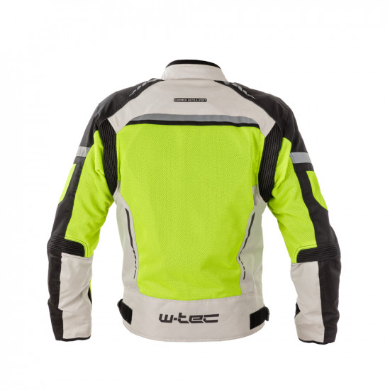 W-TEC Saigair Men's Summer Motorcycle Jacket, Neon Yellow / Gray