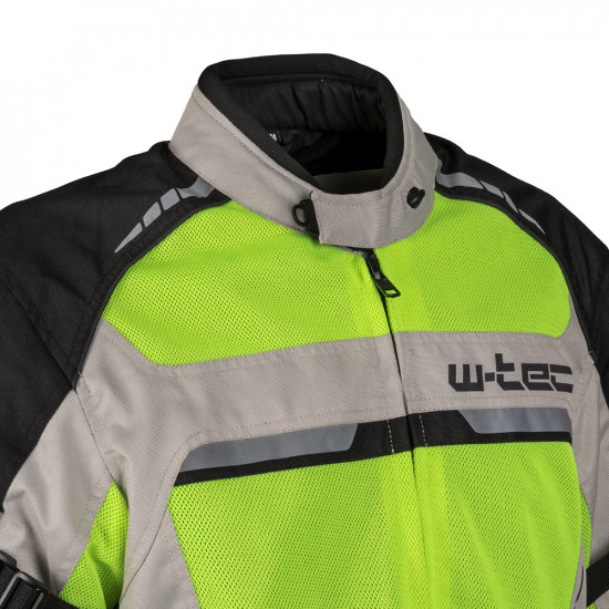 W-TEC Saigair Men's Summer Motorcycle Jacket, Neon Yellow / Gray