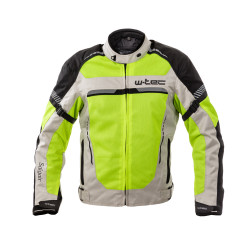 W-TEC Saigair Men's Summer Motorcycle Jacket, Neon Yellow / Gray