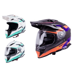  Motorcycle helmet W-TEC V331 - Black / blue / orange