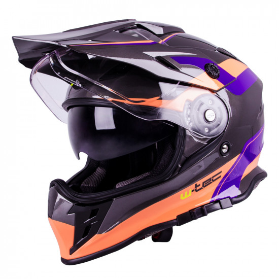  Motorcycle helmet W-TEC V331 - Black / blue / orange