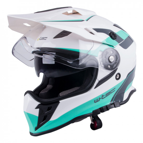 Motorcycle helmet W-TEC V331 - Black / green / yellow