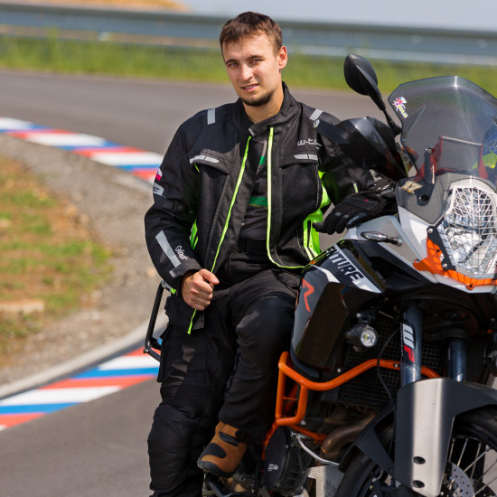 Men's motorcycle jacket W-TEC Gelnair, Black / Green