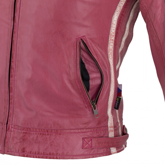 Womens leather motorcycle jacket W-TEC Sheawen Lady - pink