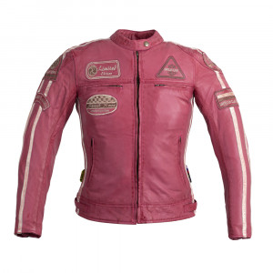 Womens leather motorcycle jacket W-TEC Sheawen Lady - pink