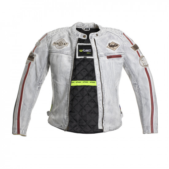 Womens leather motorcycle jacket W-TEC Sheawen Lady - white