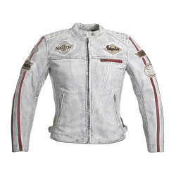 Womens leather motorcycle jacket W-TEC Sheawen Lady - white