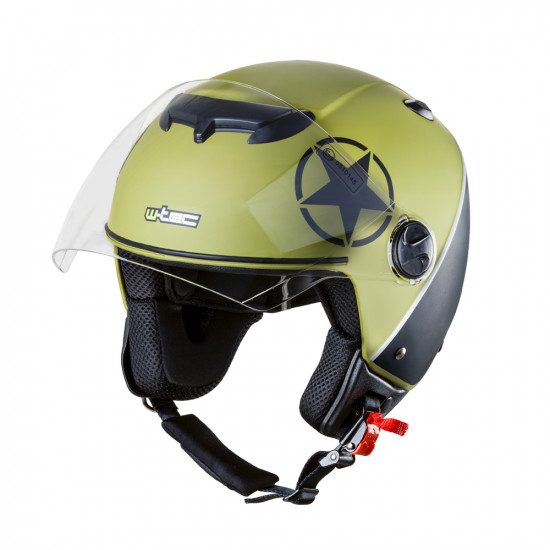 Motorcycle helmet W-TEC YM617 - Green matt