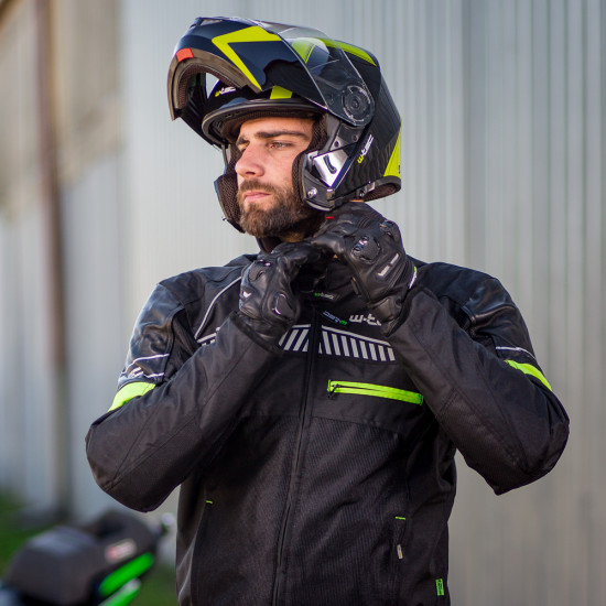 Motorcycle helmet W-TEC Vexamo - Black / green