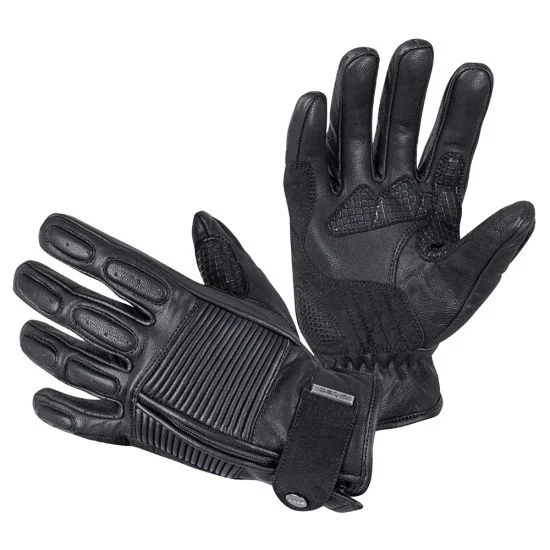 Leather motorcycle gloves W-TEC Mareff, Black Leather motorcycle gloves W-TEC Mareff, Black